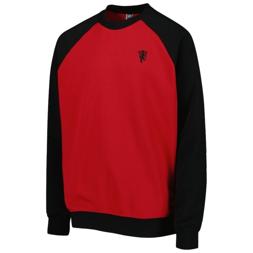 Manchester United adidas Youth Logo Raglan Pullover Sweatshirt Size L 13/14 Red